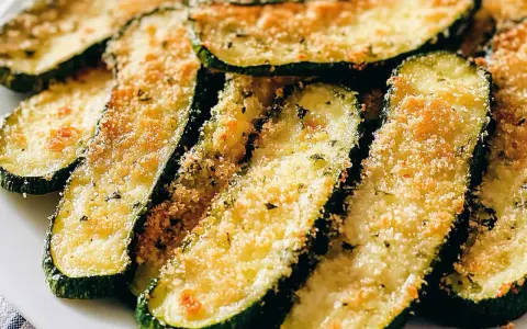 Fette di zucchine al forno, dorate e croccanti, pronte per essere gustate. Ecco come cucinare le zucchine in modo semplice e delizioso!